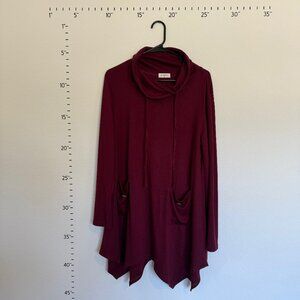 XL Bulotus Burgundy CowlNeck Sweater